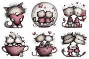 Sweet Valentine Cat Couple Clipart, an Illustration by Daily.Designs (Thumbnail 7 of 8)