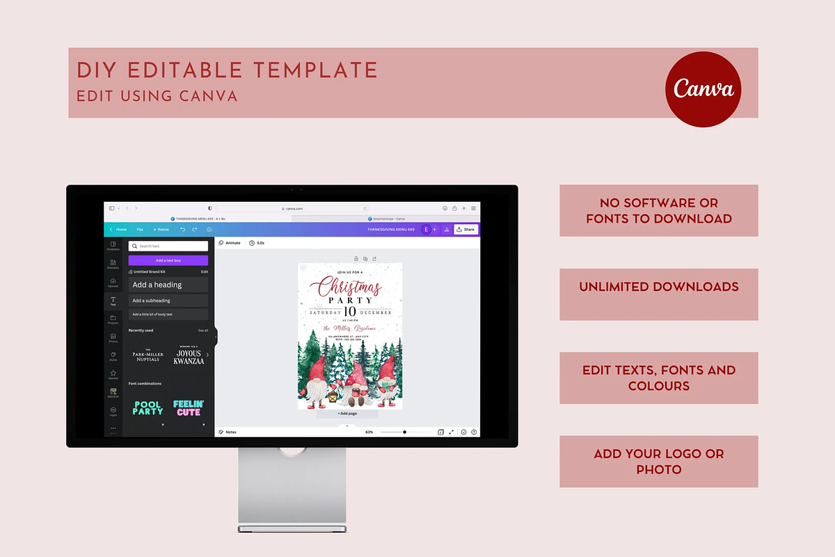 Editable Christmas Invitation, an Invitation Template by ForeverPrint (Photo 10 of 10)