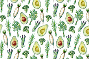 Green Vegetables. Watercolor Bundle, an Illustration by Olga Olmix (Thumbnail 7 of 10)