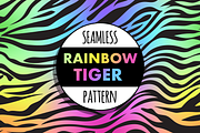 Seamless Rainbow Tiger Stripes, a Pattern Graphic by Queen of Infographics (Thumbnail 1 of 2)
