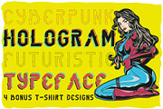 Hologram font + 4 bonus designs, a Font by Heather_insane (Thumbnail 1 of 4)
