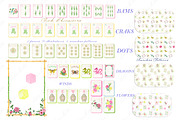 Mahjong Set Chinoiserie Pink Clipart, a Graphic by LABFcreations (Thumbnail 2 of 4)