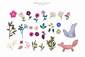 Floral Ditsy Wild Meadow Clipart