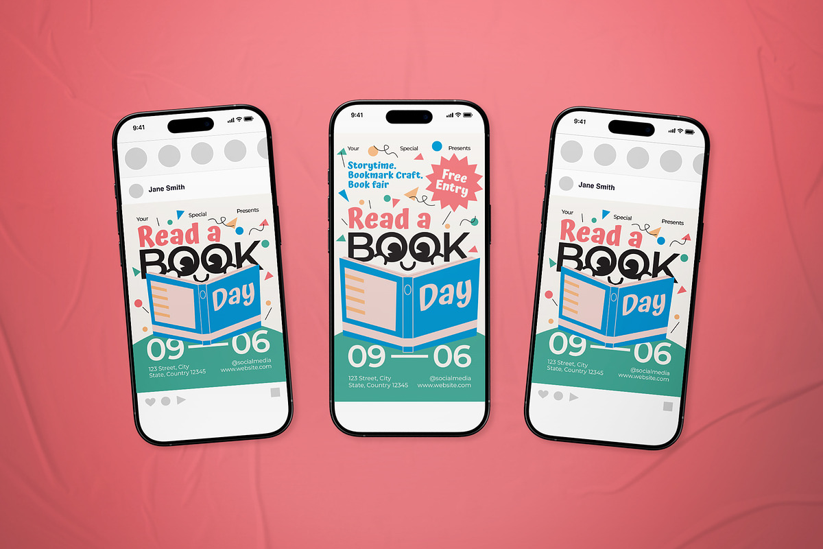Read a Book Day Event Flyer Set, a Flyer Template by The Good Store (Photo 2 of 2)