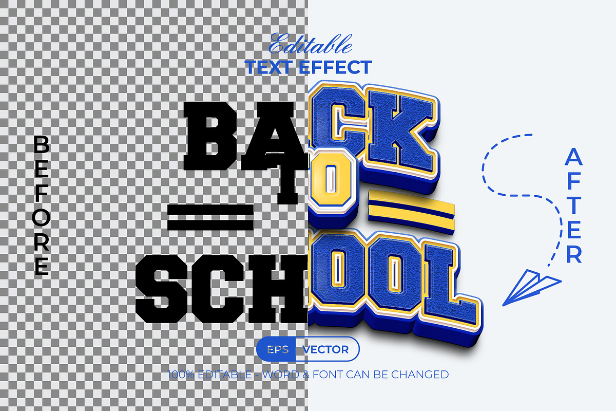 3D Text Effect Back To School, a Layer Style Add-On by Mockmenot (Photo 2 of 3)