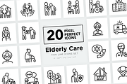 Elderly Care | 20 Pixel Perfect Icon, an Outline Icon by Alex Blogoodf (Thumbnail 1 of 10)
