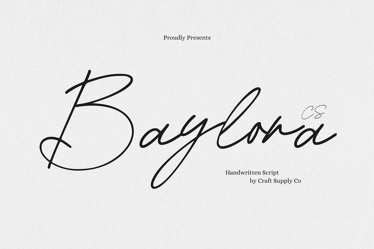 CS Baylora – Signature Script Font, a Script Font by Craft Supply Co. (Photo 1 of 8)