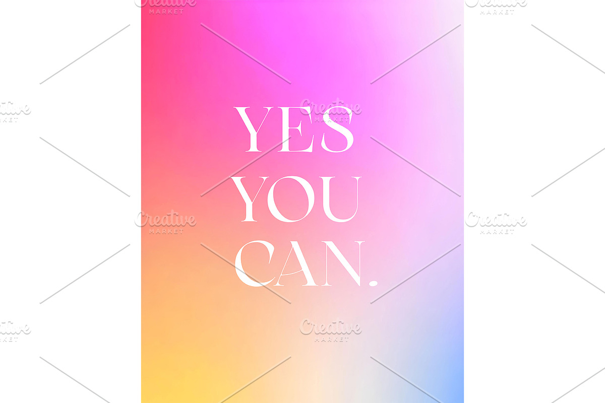 Yes You Can inspirational poster, a Decorative Illustration by Elen_Art