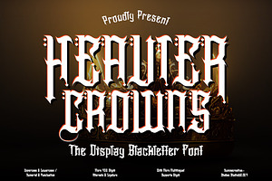 Heavier Crowns - Display Blackletter, a Blackletter Font by Dhabee