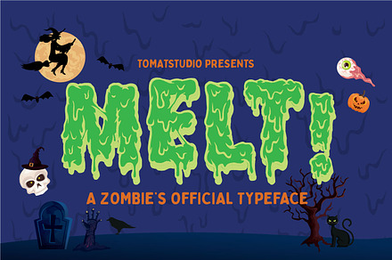 Halloween Zombie Fonts | Melt!, a Font by tomatstudio
