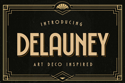 Delauney - Art Deco Font, a Serif Font by Arterfak Project