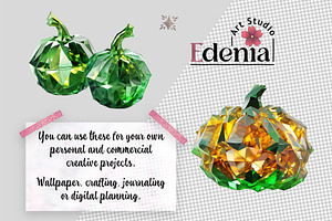 Green Jewel Glass Pumpkins Cliparts