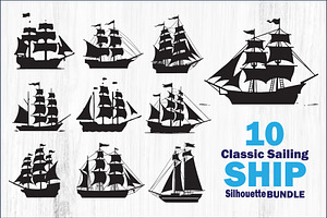 Classic Sailing Ship Vector Bundle, a Graphic by balal
