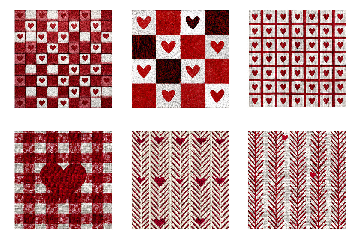 plaid valentines day digital paper, an Illustration by CreationArt (Photo 4 of 5)