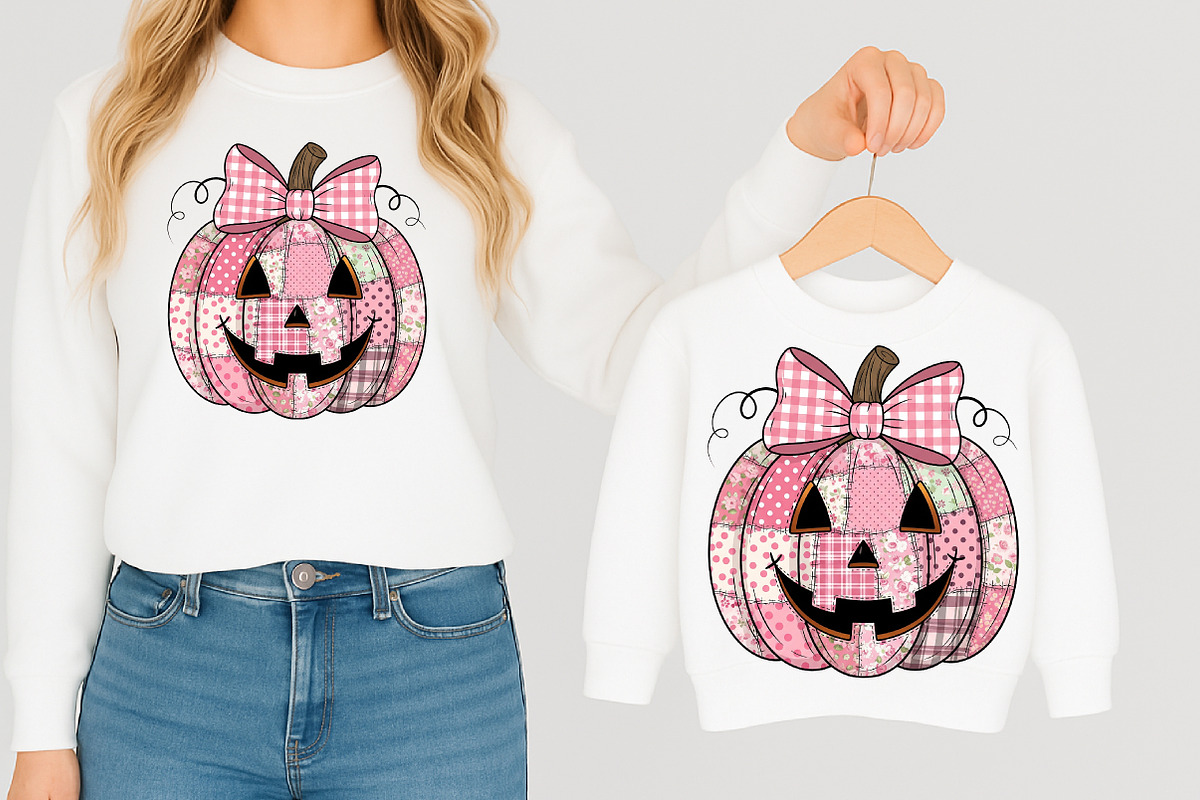Pink Patchwork Jack O Lantern Pumpki, an Illustration by Libby Wishes (Photo 4 of 8)