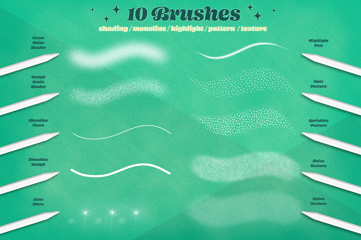 3D Letters Toolkit for Procreate, a Brush Add-On by Aurelie Maron (Photo 2 of 8)