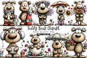 Whimsical Teddy Bear Clipart, a Seasonal Illustration by OK Design (Thumbnail 1 of 6)