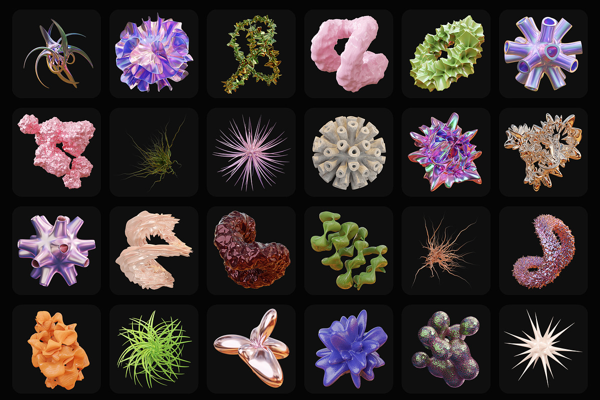 Organic Abstract 3D Shapes Pack, a Graphic by LarysaZabrotskaya (Photo 2 of 9)