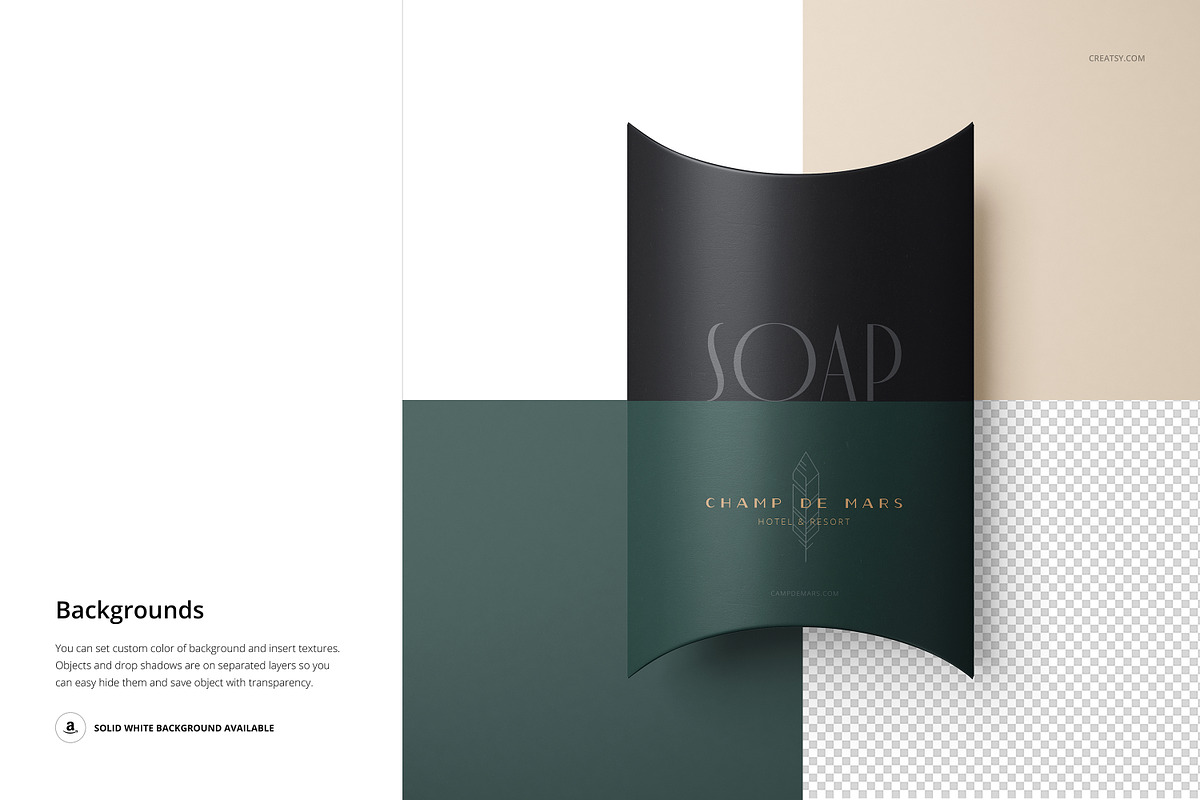 Hotel Hand Soap In Pillow Box Mockup, a Merchandise Mockup by creatsy5 (Photo 9 of 10)