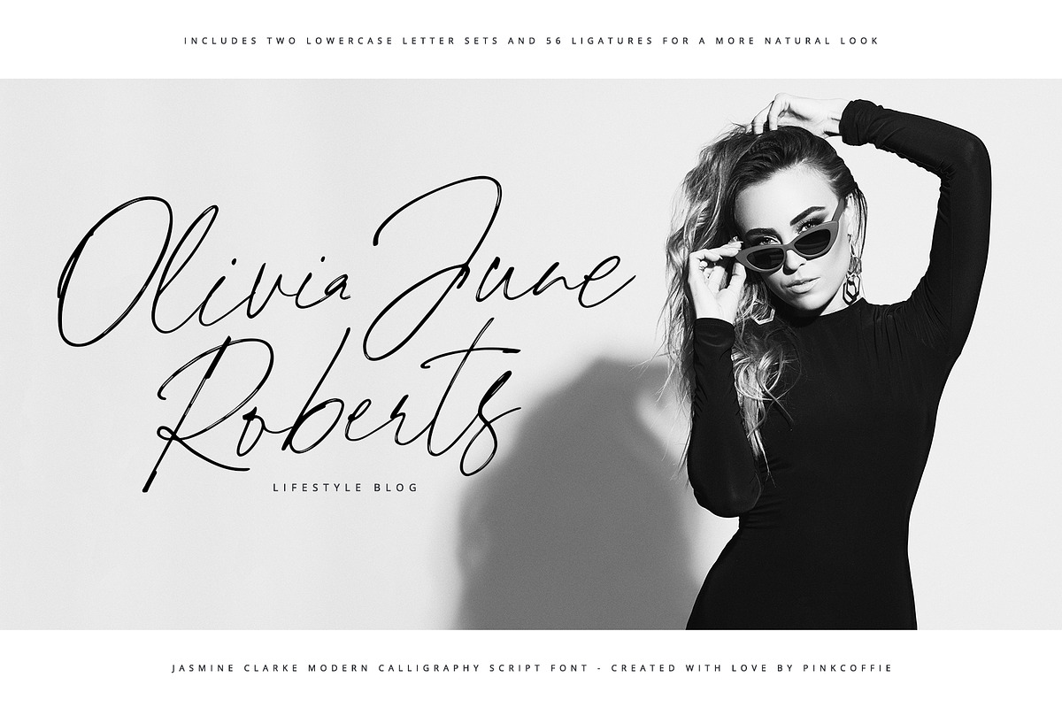 Jasmine Clarke | Casual Chic Font, a Script Font by Pink Coffie (Photo 14 of 23)