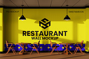 Restaurant Wall Mockup, an Advertising Mockup by sweetmaroon.studio (Thumbnail 2 of 4)