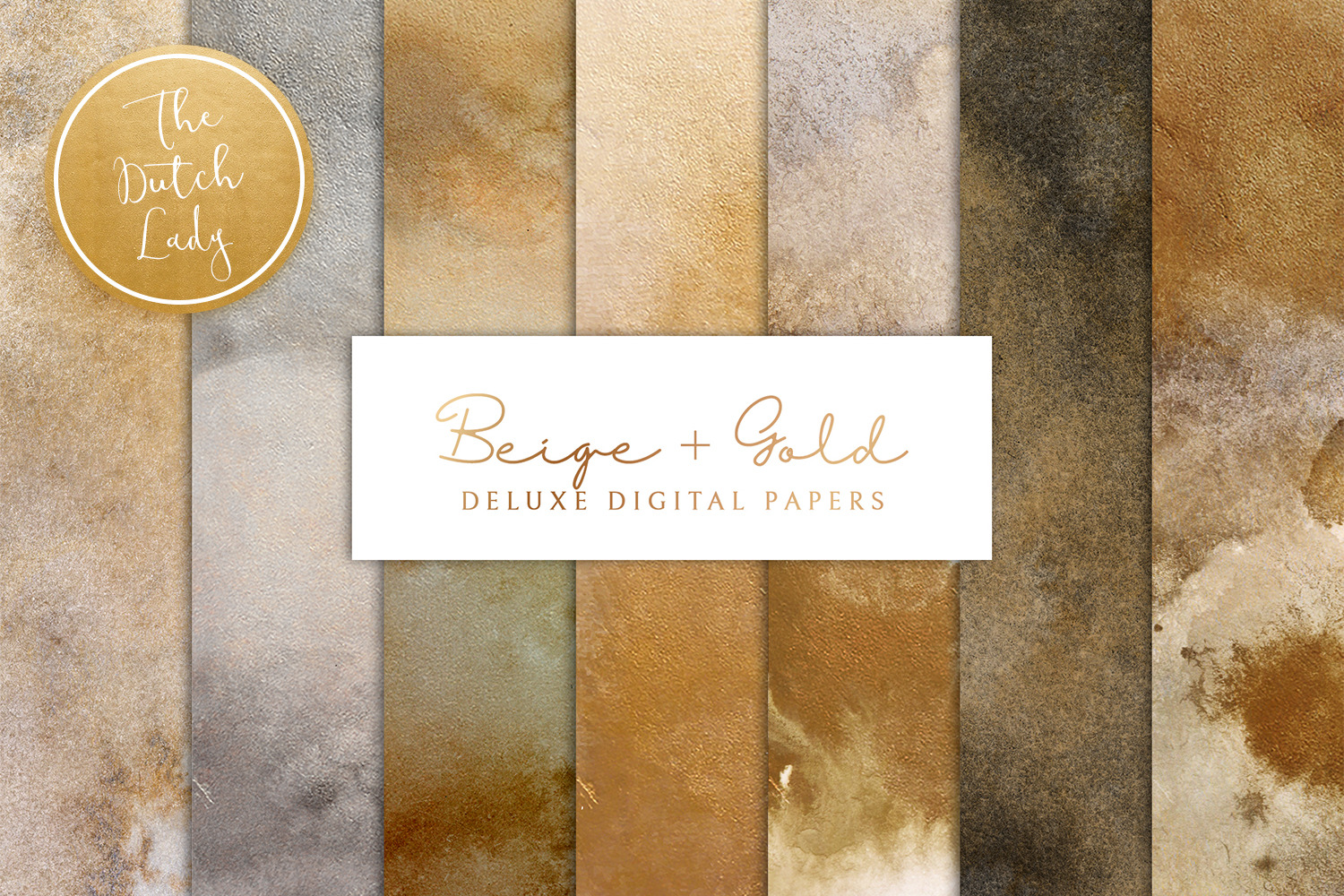 Beige & Gold Digital Backgrounds, a Texture Graphic by The Dutch Lady ...