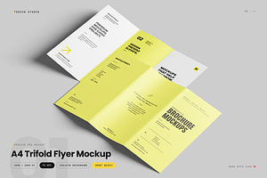 A4 Trifold Flyer Mockup, an Advertising Mockup by Toasin Studio