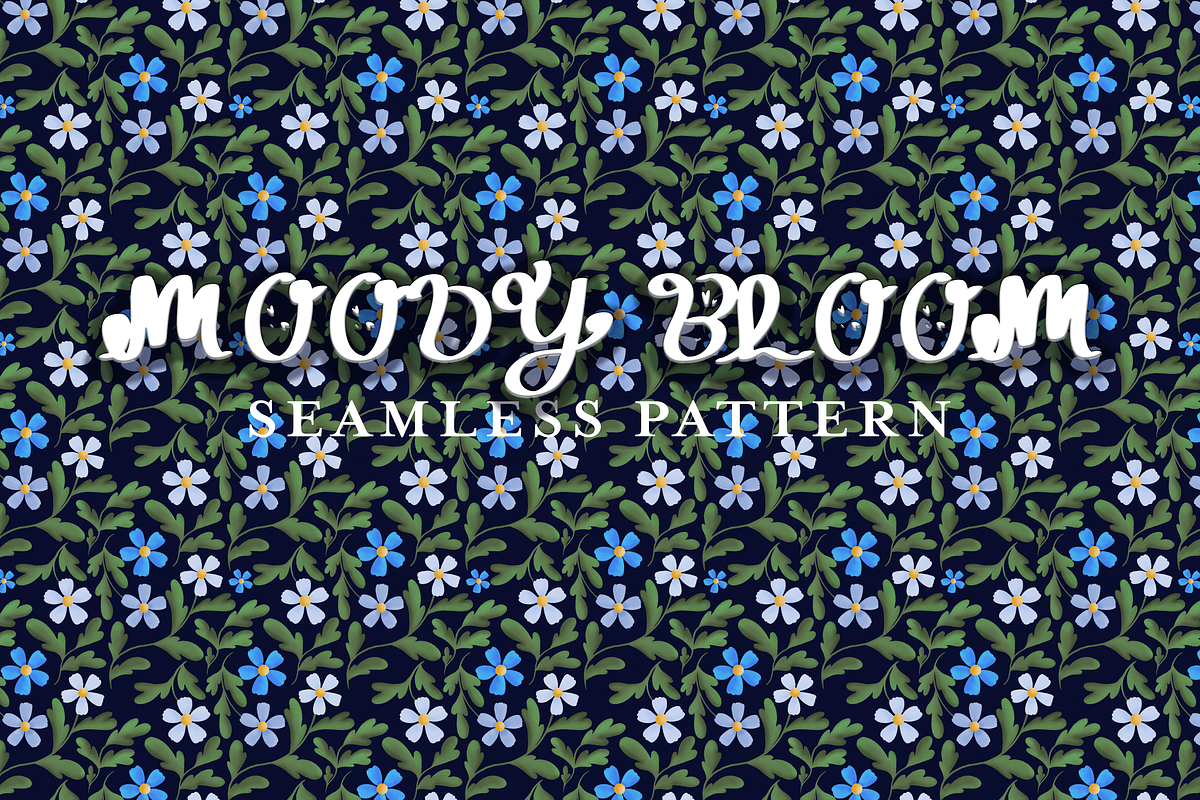 Moody Bloom Floral Seamless Pattern, a Pattern Graphic by Little Creative Scribbles (Photo 1 of 8)