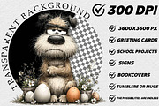 Quirky Easter Grumpy Dog Clipart, an Illustration by DreamCafeArt (Thumbnail 2 of 6)