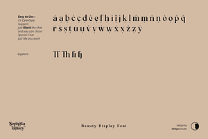 Sophista Belucy Display Beauty Font