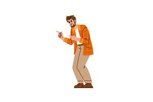 Angry man pointing finger accusing, a Person Illustration by pikepicture