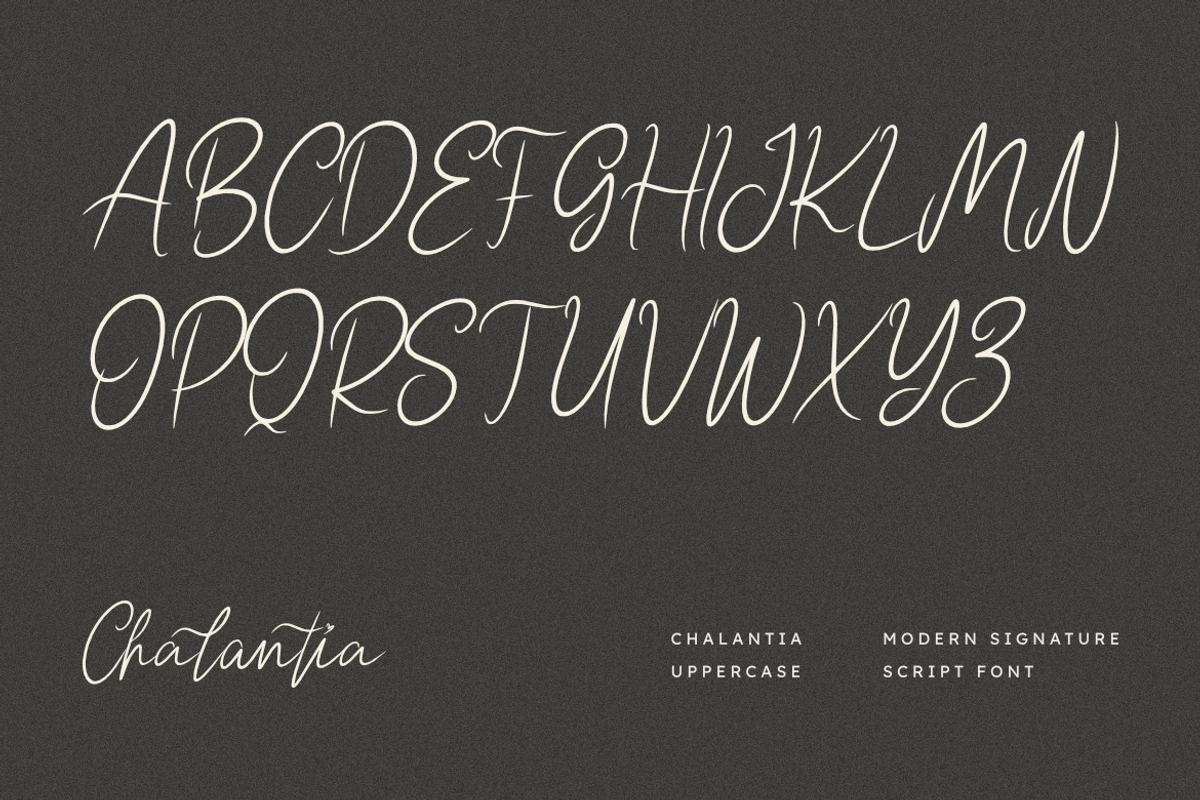 Chalantia - Modern Signature Font, a Script Font by Masyafi Studio (Photo 2 of 8)