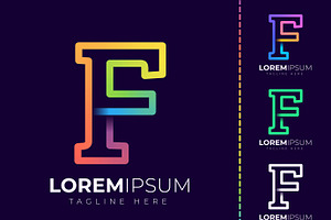 Initial letter f logo design