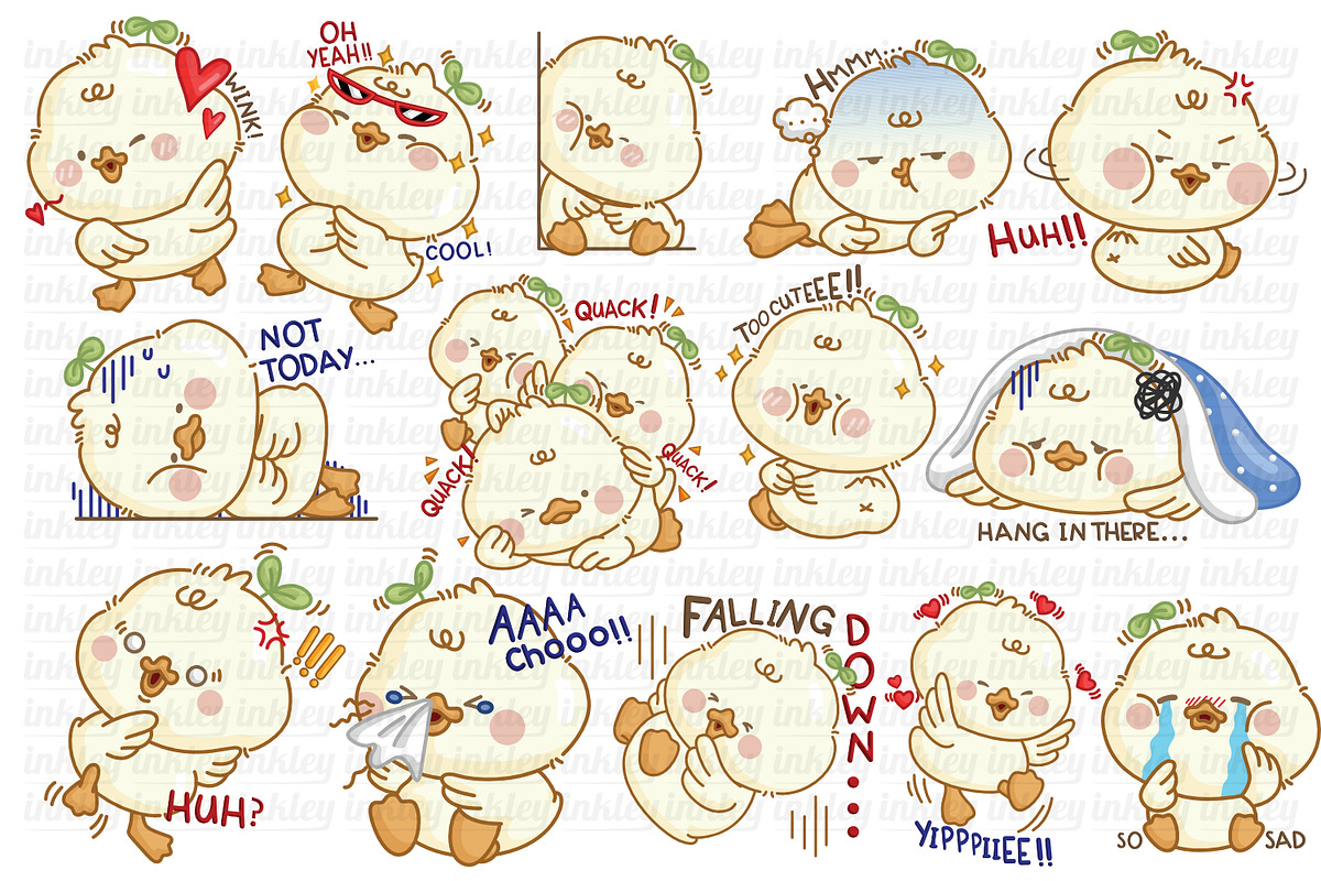 Cute Duck Clipart - Animal Clip Art, an Animal Illustration by Inkley Studio (Photo 2 of 3)