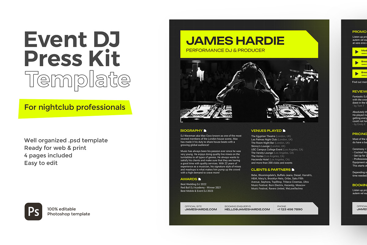Event DJ Press Kit / Resume Template, a Resume Template by vinyljunkie (Photo 1 of 8)