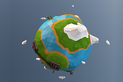 Low Poly Earth, an Environmental 3D Model by CreativeeArt (Thumbnail 6 of 14)