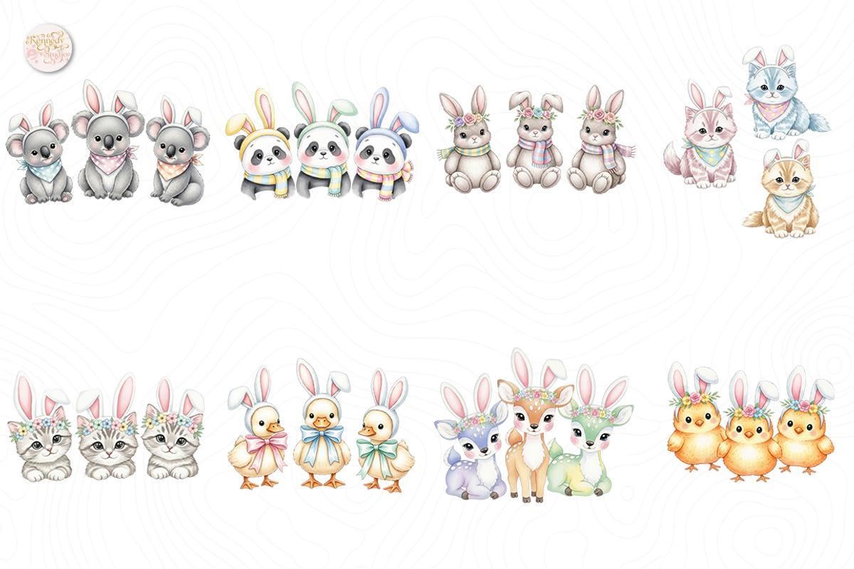 Easter Animals PNG Clipart Colorful., an Animal Illustration by KennedyStudio (Photo 2 of 5)