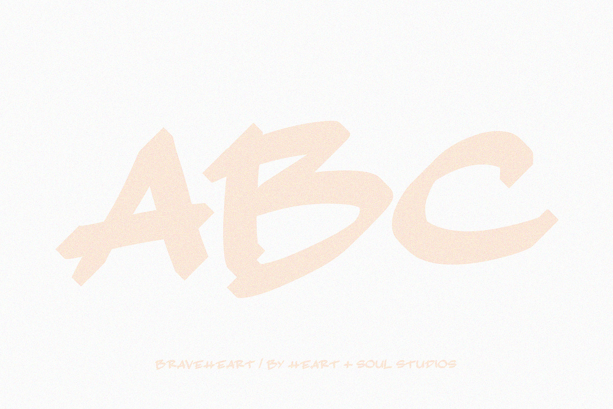 BRAVEHEART | a soulful display font, a Sans Serif Font by Heart + Soul Studios (Photo 6 of 9)