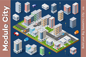 Set Isometric Urban Architecture