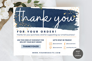 Thank You Order Card For Canva