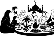 50 Ramadan Iftar Silhouette Bundle, an Illustration by Gfx_Store (Thumbnail 32 of 49)