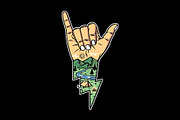 mountain view with shaka hands, an Illustration by gunaonedesign (Thumbnail 1 of 4)