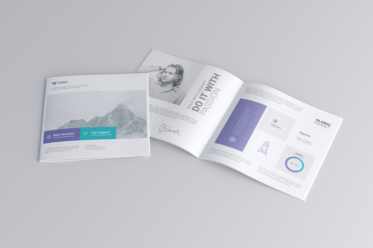 Square Brochure / Catalog Mock-Up, a Mockup by Toasin Studio (Photo 3 of 6)