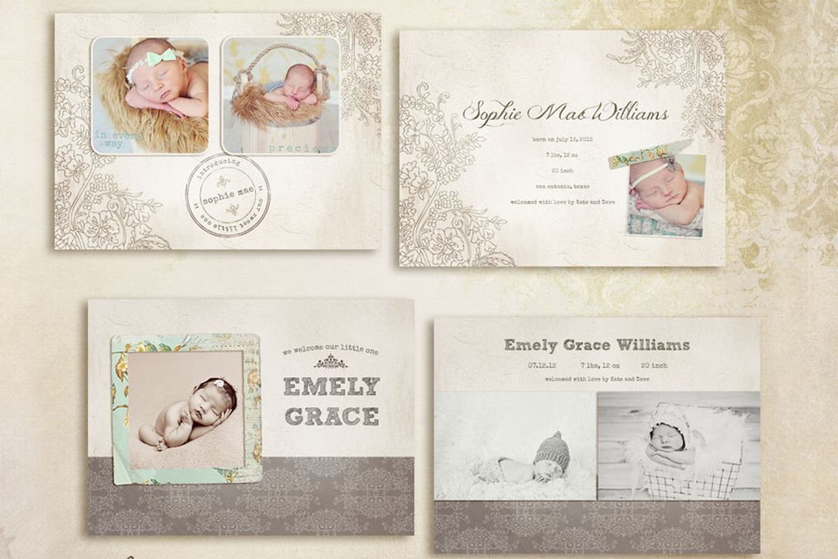 Simply Birth Announcement Cards, a Card Template by 7th Avenue Designs (Photo 2 of 2)