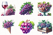 Watercolor Grape Clipart, an Illustration by OK Design (Thumbnail 2 of 5)