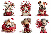 Whimsical Valentines Dog Clipart, an Illustration by Daily.Designs (Thumbnail 8 of 8)