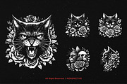 10 Bundle Dark Art Cat Floral Rose, an Illustration by Morspective (Thumbnail 3 of 7)