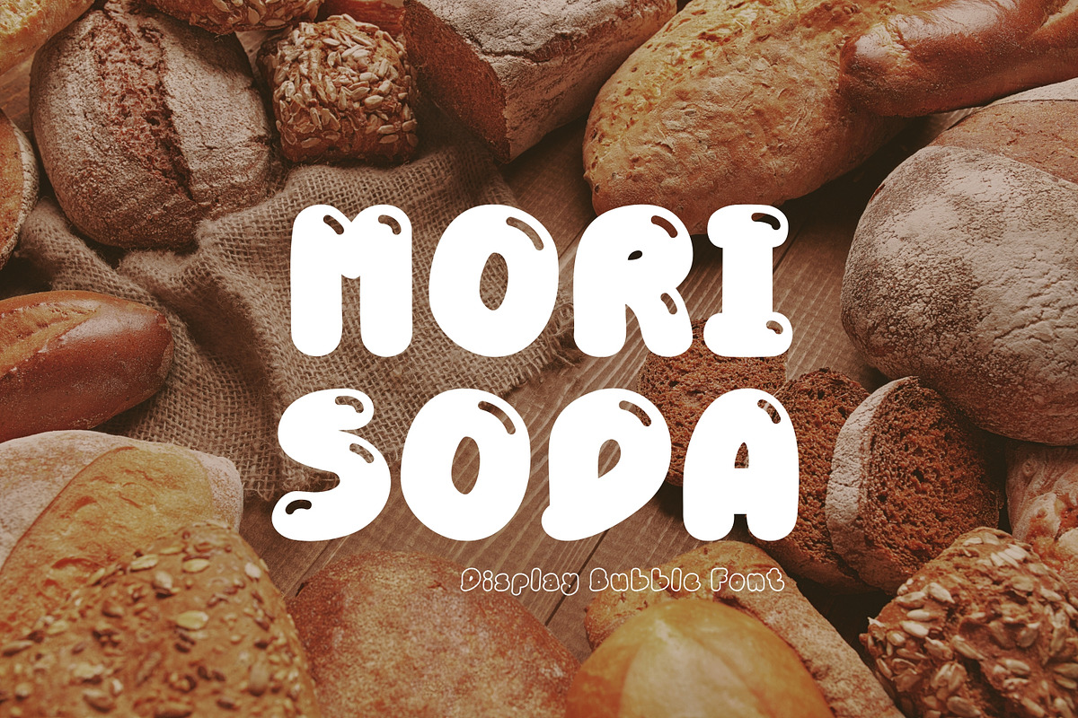Retro Bubble Display Font- Mori Soda, a Handwritten Font by ZoloDesignHub (Photo 1 of 9)
