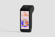 Pos terminal mockup 6 PSD, a Wearable Device Mockup by GraphicVil (Thumbnail 5 of 9)