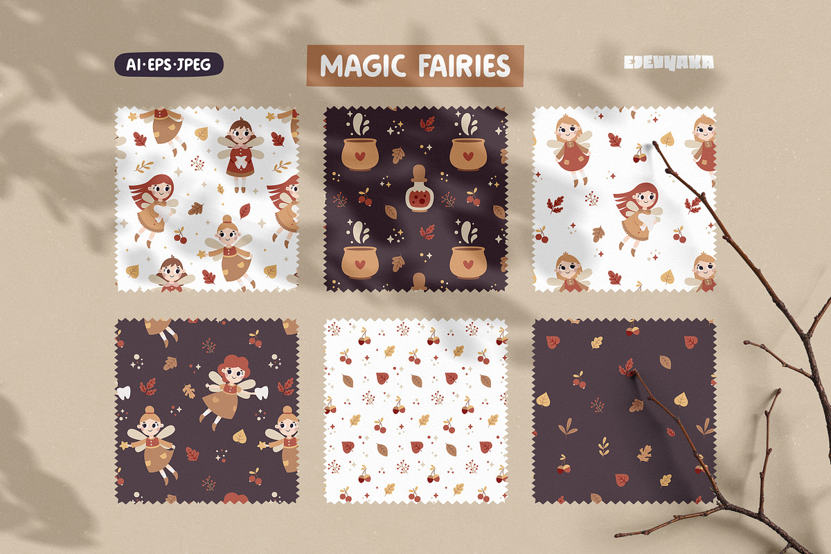 Kids Fairy. Clipart & Patterns, a Seasonal Illustration by Ejevyaka (Photo 7 of 14)